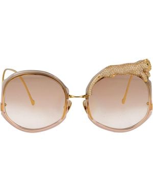Anna Karin Karlsson Round Sunglasses Rose Et Le Rêve Sun Tobacco - Natural