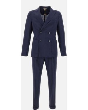 BOSS Wool Peak Lapel Suit - Blue