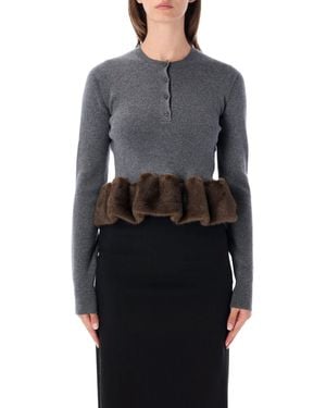 Stella McCartney Peplum Wool-Blend Sweater - Black