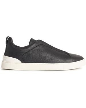 ZEGNA 'Triple Stitch' Leather Trainers - White