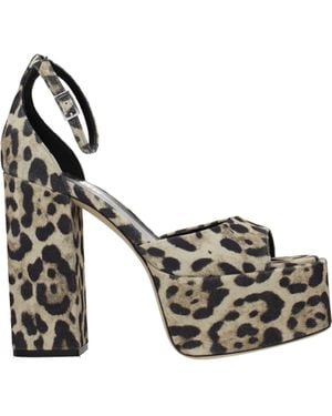 Paris Texas Beige Leather Sandal - Metallic