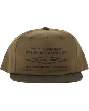 Filson Cotton Baseball Cap With Embroidered Logo - Green