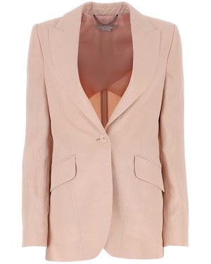 Stella McCartney Pastel Pink Viscose Blend Blazer - Roze