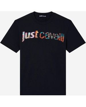 Just Cavalli Cotton T-Shirt - Blue
