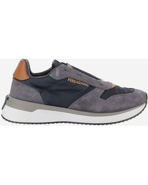 Ferragamo Leather Sneakers - Blue