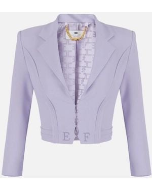 Elisabetta Franchi Raw Cut Jacket - Purple