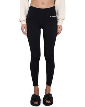 Jil Sander Logo-Embellished Leggings With Elastic Waistband - Black