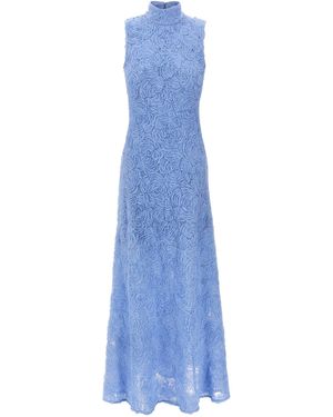 ROTATE BIRGER CHRISTENSEN Roteer Birger Christensen 'flower Mesh Maxi' Jurk - Blauw