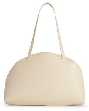 Jil Sander 'Curve Media' White Lear Crossbody -Tasche - Natur