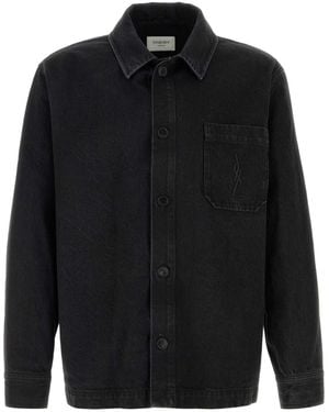 Saint Laurent Cotton Denim Overshirt - Black