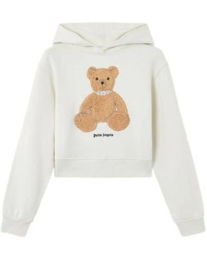 Palm Angels Sudadera con capucha ajustada con osito de - Blanco