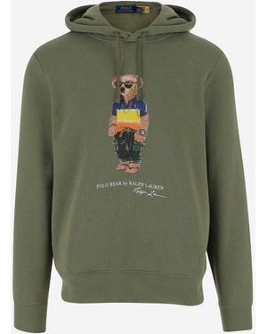 Ralph Lauren Cotton Blend Sweatshirt With Polo Bear Print - Green