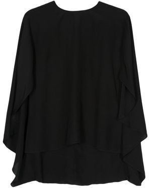 Rodebjer Cape-Inspired Blouse - Black