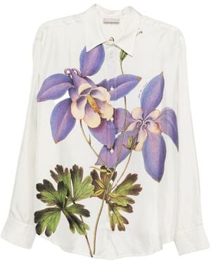 Pierre Louis Mascia Printed Silk Shirt - White