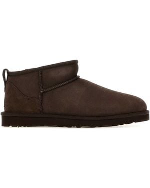 UGG Suede Classic Ultra Mini Ankle Boots - Brown