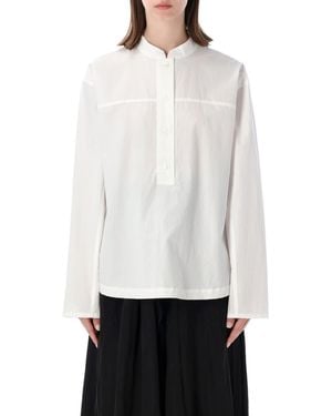Studio Nicholson Silk-Blend Popover Shirt - White