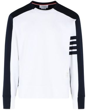 Thom Browne 'Colorblock 4 Bar' And Cotton Sweatshirt - Black