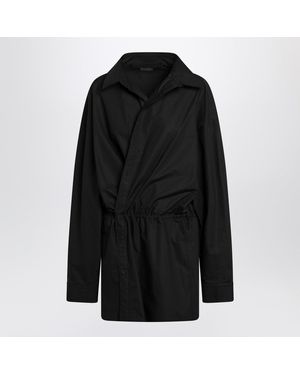 Balenciaga Elasticated Shirt Dress - Black