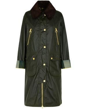 Barbour Ebberston' Waxed Cotton Parka - Grün