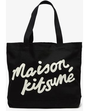 Maison Kitsuné Maison Kitsune Handwriting Tote - Black