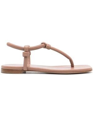 Gianvito Rossi Leren Teenslippers - Bruin