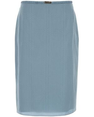 Gucci Silk Midi Skirt - Blue