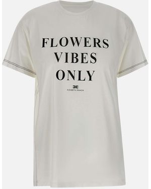 Elisabetta Franchi Light Cotton Jersey Übergroßes T -Shirt übergroß - Grau