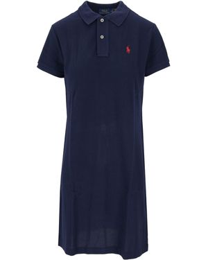 Ralph Lauren Polo Lcy Drs Kurzarm-Freizeitkleid - Blau
