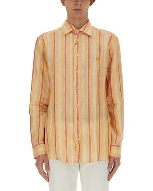 Etro Pegasus Logo Shirt Linen - Natural