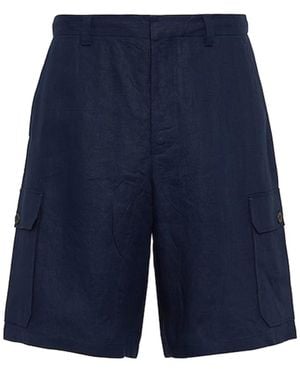 Prada Bermudas de lino - Azul