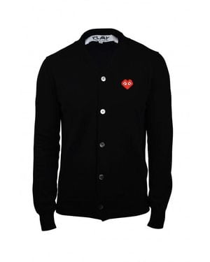 Comme des Garçons Wool Heart Patch Vest - Black