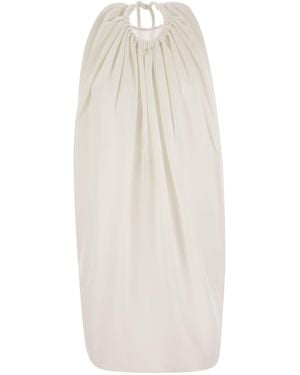 Sportmax Arizona1234 kurzes Viskose -Kleid - Weiß
