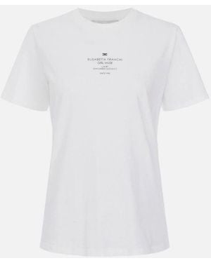 Elisabetta Franchi Bedrucktes T-Shirt - Weiß