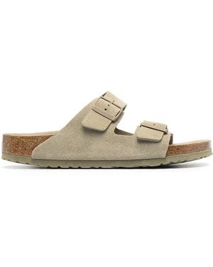 Birkenstock Arizona Sfb Faded Khaki, Suede Leather - White