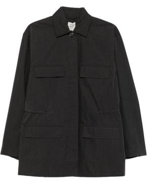 TOTEME Collared Drawstring Jacket - Black