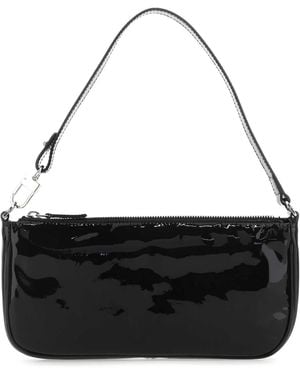 BY FAR Leather Rachel Handbag - Black