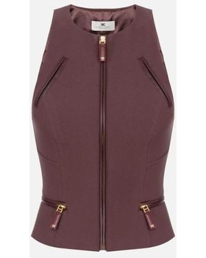 Elisabetta Franchi Top With Zip Details - Purple