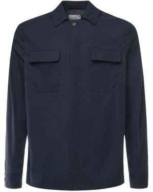 Eleventy Baumwoll-Hemdjacke - Blau