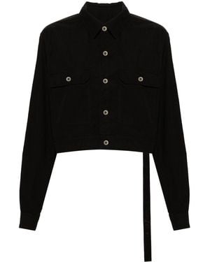 Rick Owens Short Shirt Jacket With Cape Sleeves - Black