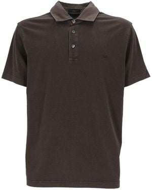 Fay Polo Jersey Frosted Stickerei - Schwarz