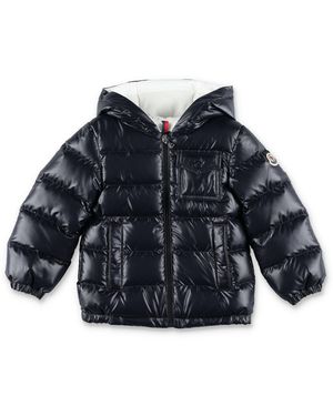 Moncler Mini Hooded Glossy Down Puffer Jacket - Blue