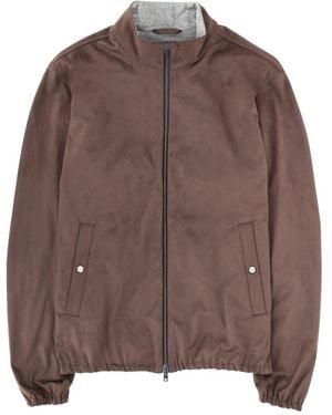 Herno Suede Effect Jacket - Brown