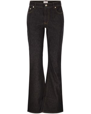 Fabiana Filippi 5 Pocket Denim Trousers With Flare - Black