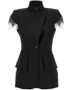 McQueen Blazer Mit Spitzendetail - Schwarz
