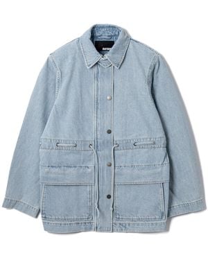 ROTATE BIRGER CHRISTENSEN Laced Denim Jacket With Adjustable Waist - Blue