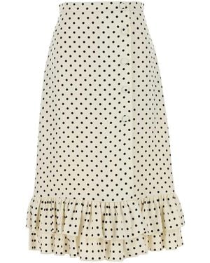 Valentino Garavani Printed Viscose Skirt - White