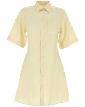 Ami Paris Ami Pastel Wool Shirt Dress - Yellow