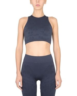 ROTATE BIRGER CHRISTENSEN Logo Round Neck Top - Blue