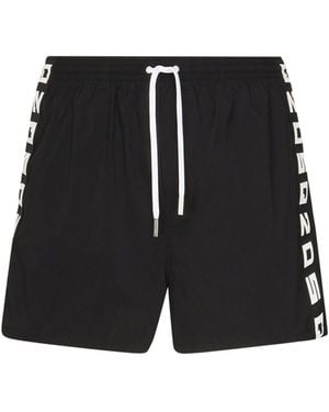 DSquared² Logo negro midi swim shorts