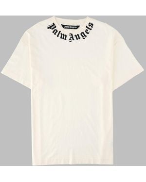 Palm Angels T Shirt Con Logo - Natural